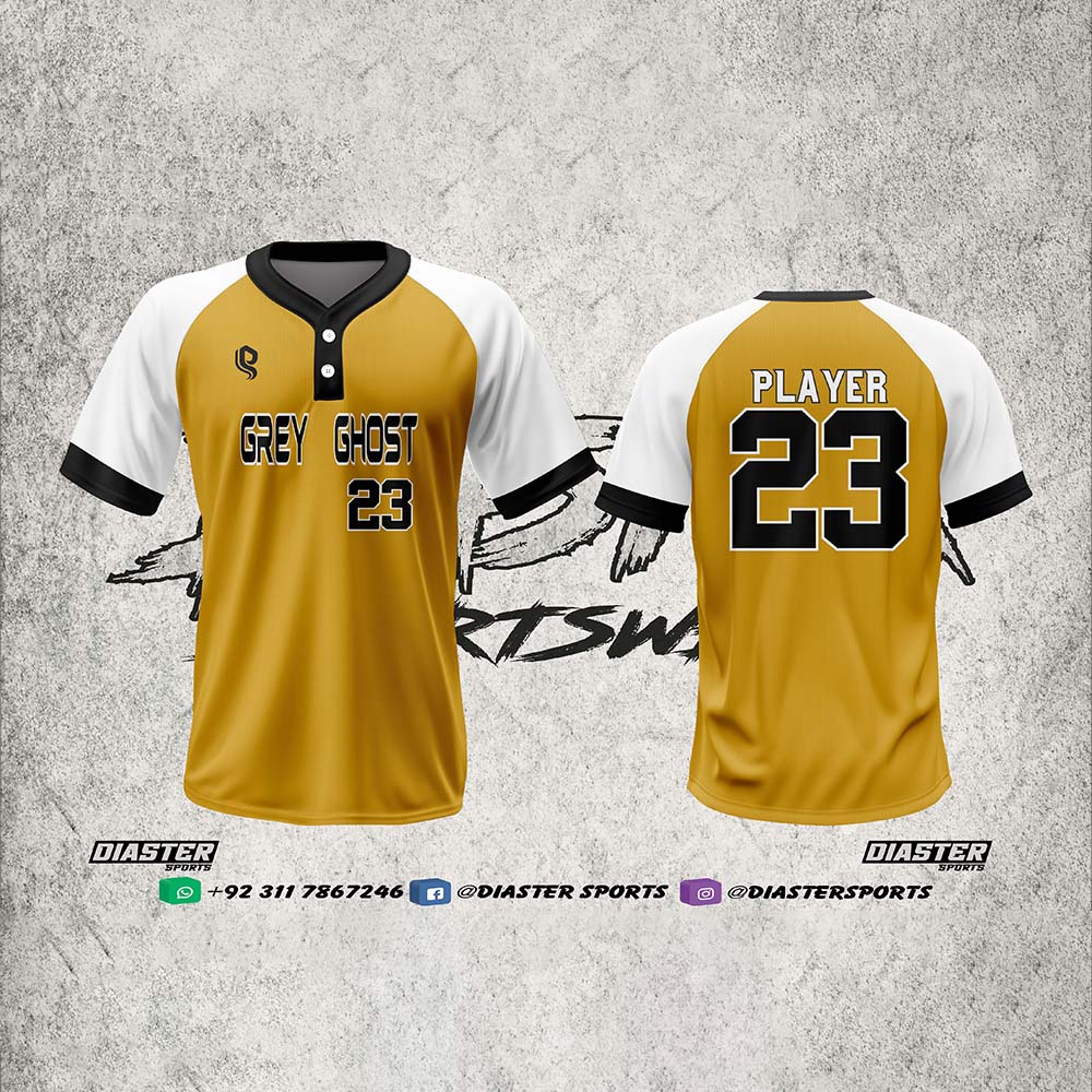 Diaster Sports Men’s 2-Button Baseball Shirts