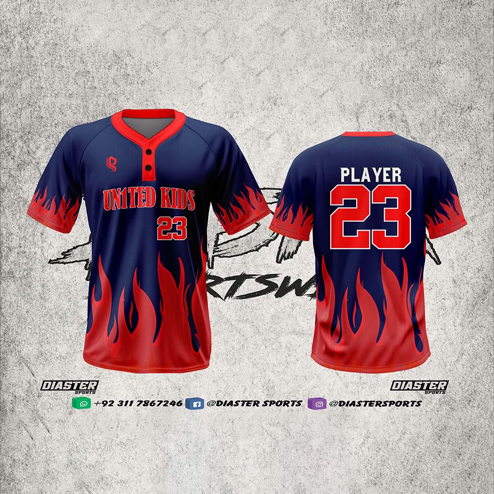 Diaster Sports Men’s 2-Button Baseball Shirts