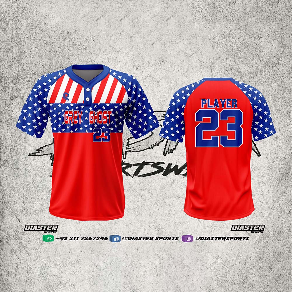 Diaster Sports Men’s 2-Button Baseball Shirts