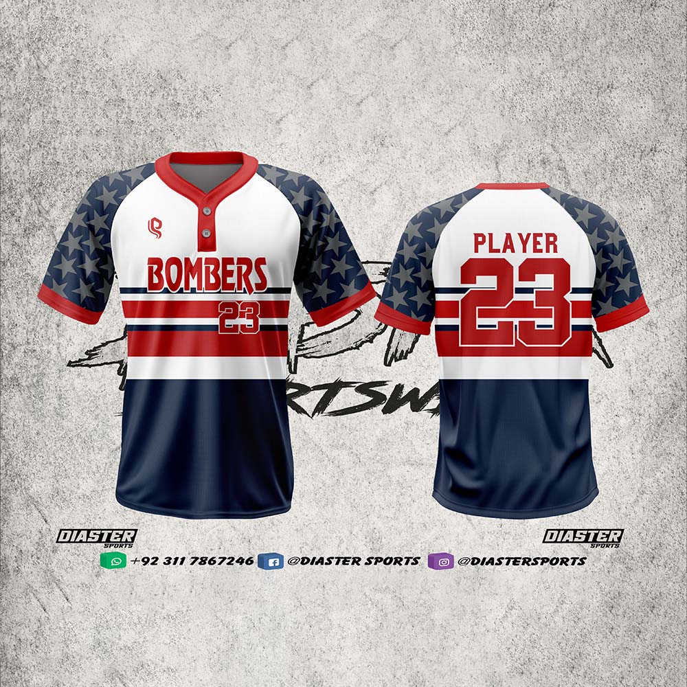 Diaster Sports Men’s 2-Button Baseball Shirts