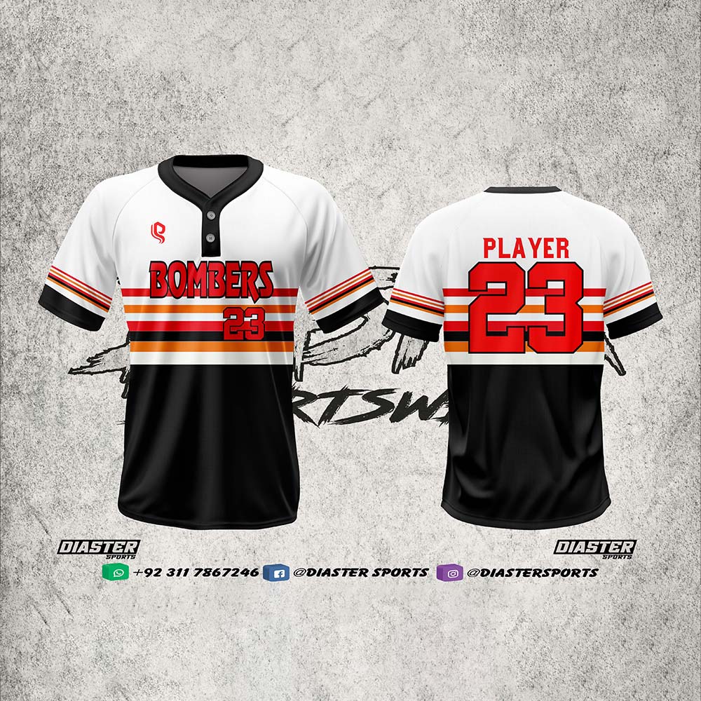 Diaster Sports Men’s 2-Button Baseball Shirts